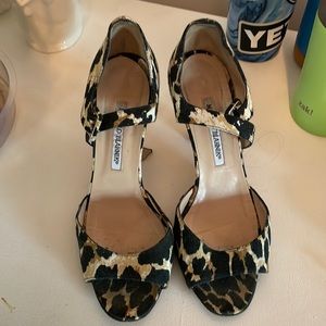 Manolo Blahnik animal print heels - used